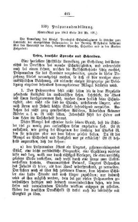 Präparandenbildung : [IV. Seminarien, Bildung der Lehrer und deren persönliche Verhältnisse]