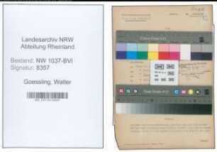 Entnazifizierung Walter Goessling , geb. 27.06.1908 (Friseur)