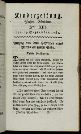 Nro. XIII. vom 24. September 1781