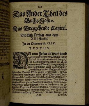 Das Dreyzehende Capitel Josuae.