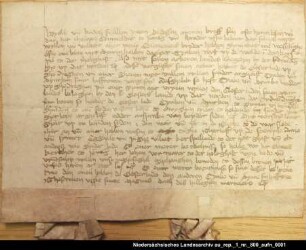 Die Kommende Jemgum tauscht mit Dyure und Tyabe in Holtgaste Grundbesitz = OUB I, Nr. 706, S. 617 2 anhängende Siegel verloren