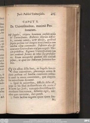 Caput X. De Universitatibus, maximè Personarum.