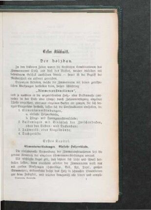 Erstes Kapitel. Elementarverbindungen. Einfache Holzverbände