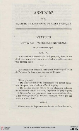 Annuaire de la Societé de l'histoire de l'art français