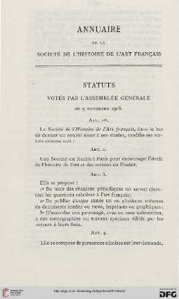 Annuaire de la Societé de l'histoire de l'art français