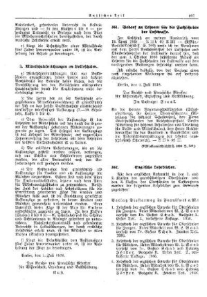 Englische Lehrbücher : [Erziehung] ; [Für das Reich] ; [Amtliche Erlasse] ; [Amtlicher Teil]