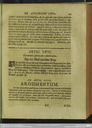 Artic. LVIII. Tormentis qui modus adhibendus. Von der Maß peinlicher Frag