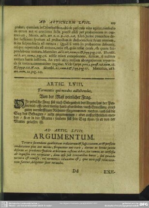 Artic. LVIII. Tormentis qui modus adhibendus. Von der Maß peinlicher Frag
