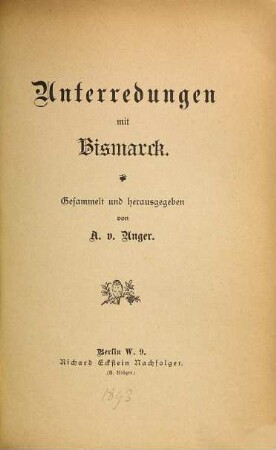 Unterredungen mit Bismarck. 2