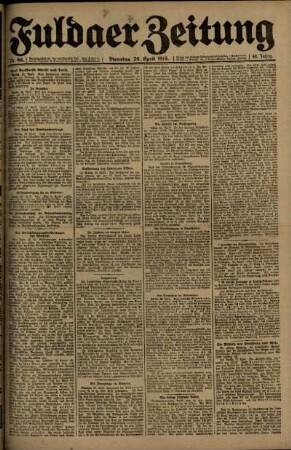 Ausgabe vom Dienstag, den 29. April 1919.