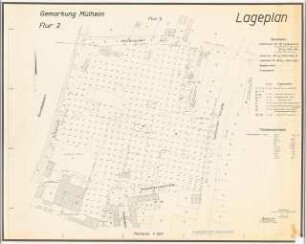 Grünflächen an der Siedlung Ackerstraße, Köln: Lageplan Vermessungskarte mit eingetragenen Höhen 1:500