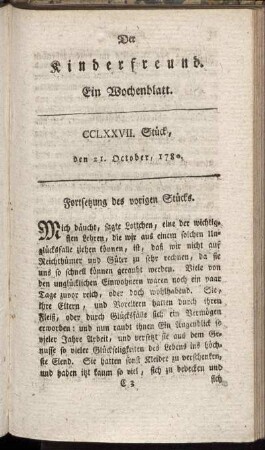 CCLXXVII. Stück, den 21. October, 1780
