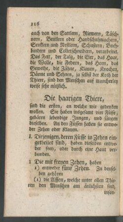 Die haarigen Thiere