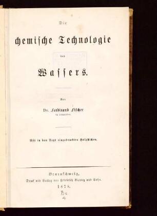 Die chemische Technologie des Wassers