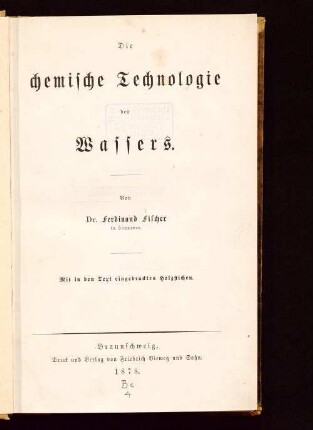 Die chemische Technologie des Wassers