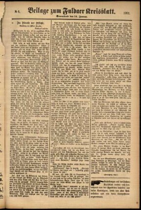 Zweite Ausgabe vom Samstag, den 12. Januar 1901.