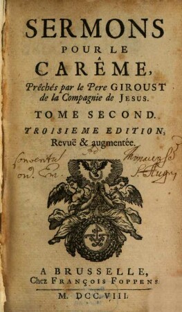 Sermons Pour Le Carême, 2
