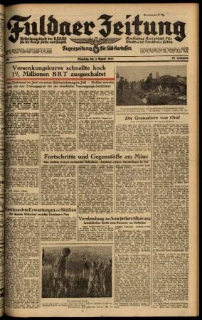 Ausgabe vom Dienstag, den 03. August 1943.