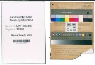 Entnazifizierung Willi Reinschmidt , geb. 06.12.1897 (Schuhmacher)