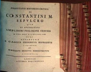 Dispvtatio Historico Critica De Constantini M. Sepvlcro