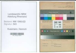 Entnazifizierung Heinrich Kussmann , geb. 24.03.1897 (Lehrer)