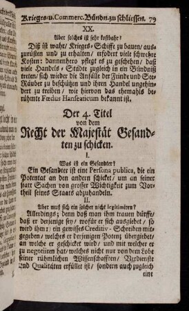 79-93, Der 4. Titel von dem Recht der Majestät Gesandten zu schicken