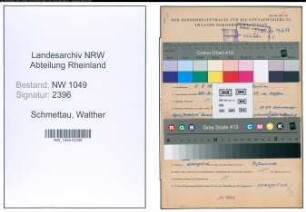 Entnazifizierung Walther Schmettau , geb. 05.09.1889 (Arbeiter)