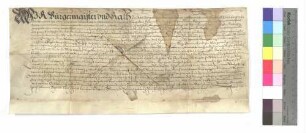 Bürgermeister und Rat der Stadt Gmünd verkaufen an ihren Bürgermeister Paul Goldsteiner 75 Gulden jährlichen Zins um 1500 Gulden.