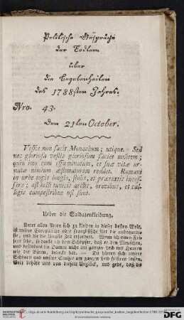 Nro. 43. Den 21ten October