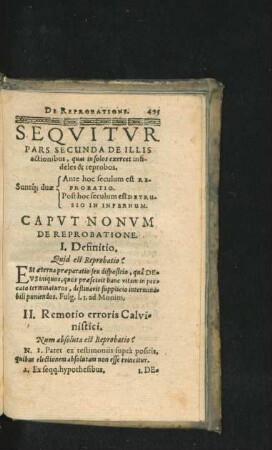 Caput Nonum. De Reprobatione.