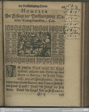 Homilia Am Festage der Verkündigung Marien, Evangelium Luc. 1. Cap.