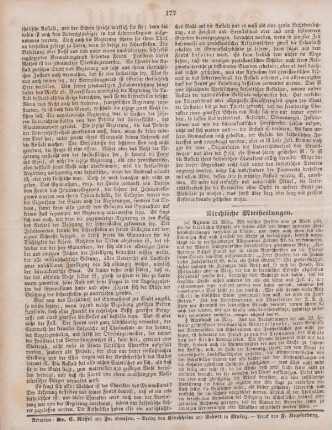 172 Kirchliche Mittheilungen