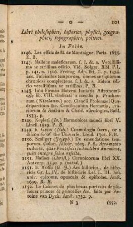 Libri philosophici, historici, physici, geographici. topographici, politici.