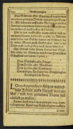 [Außlegungen Etlicher Fabeln.]