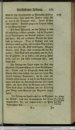 Dießjähriger Feldzug