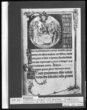 Breviar — Tod der Maria, Folio 22recto