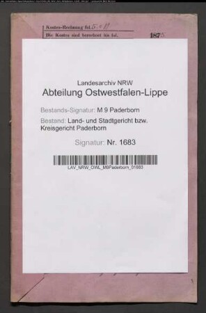 Erblasser: Glahn, Florentine, geb. Tölle; Ehepartner: Glahn, Ferdinand Josef: