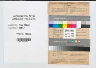Entnazifizierung Hans Wilms , geb. 03.12.1899 (Beamter)