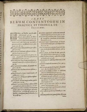 Index Rerum Contentorum In Practica Et Theorica De Testibus.