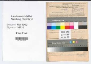 Entnazifizierung Elsa Fink, geb. 20.03.1908 (Studienassessorin)