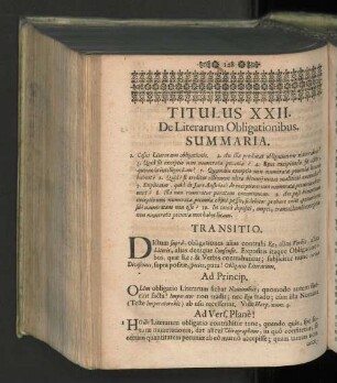 Titulus XXII. De literarum obligationibus.
