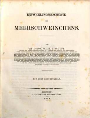 Entwicklungsgeschichte des Meerschweinchens