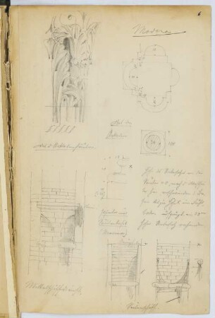 Dom Santa Maria Assunta, Modena: Details (aus: Skizzen- und Fotoalbum 5)