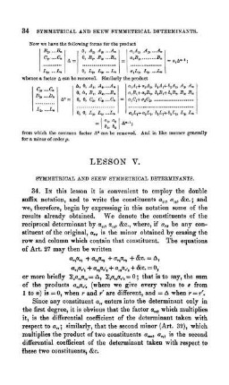 Lesson V. Symmetrical and skew symmetrical determinants.