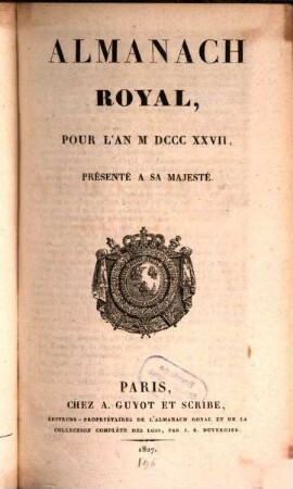 Almanach royal. 1827