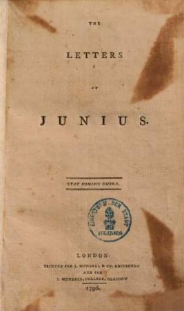The letters of Junius