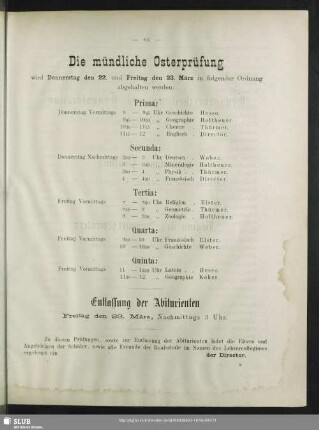 Entlassung der Abiturienten