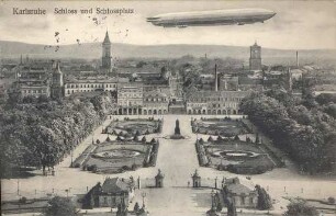 Postkartenalbum. "Karlsruhe - Schloss und Schlossplatz". Schlossplatz und Innenstadt