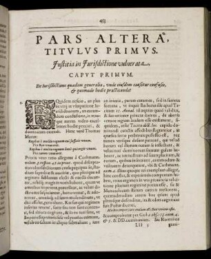Titulus Primus. Justitia in Jurisdictione vulnerata.