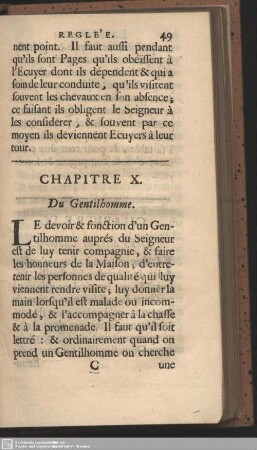 Chap. X. Du Gentilhomme